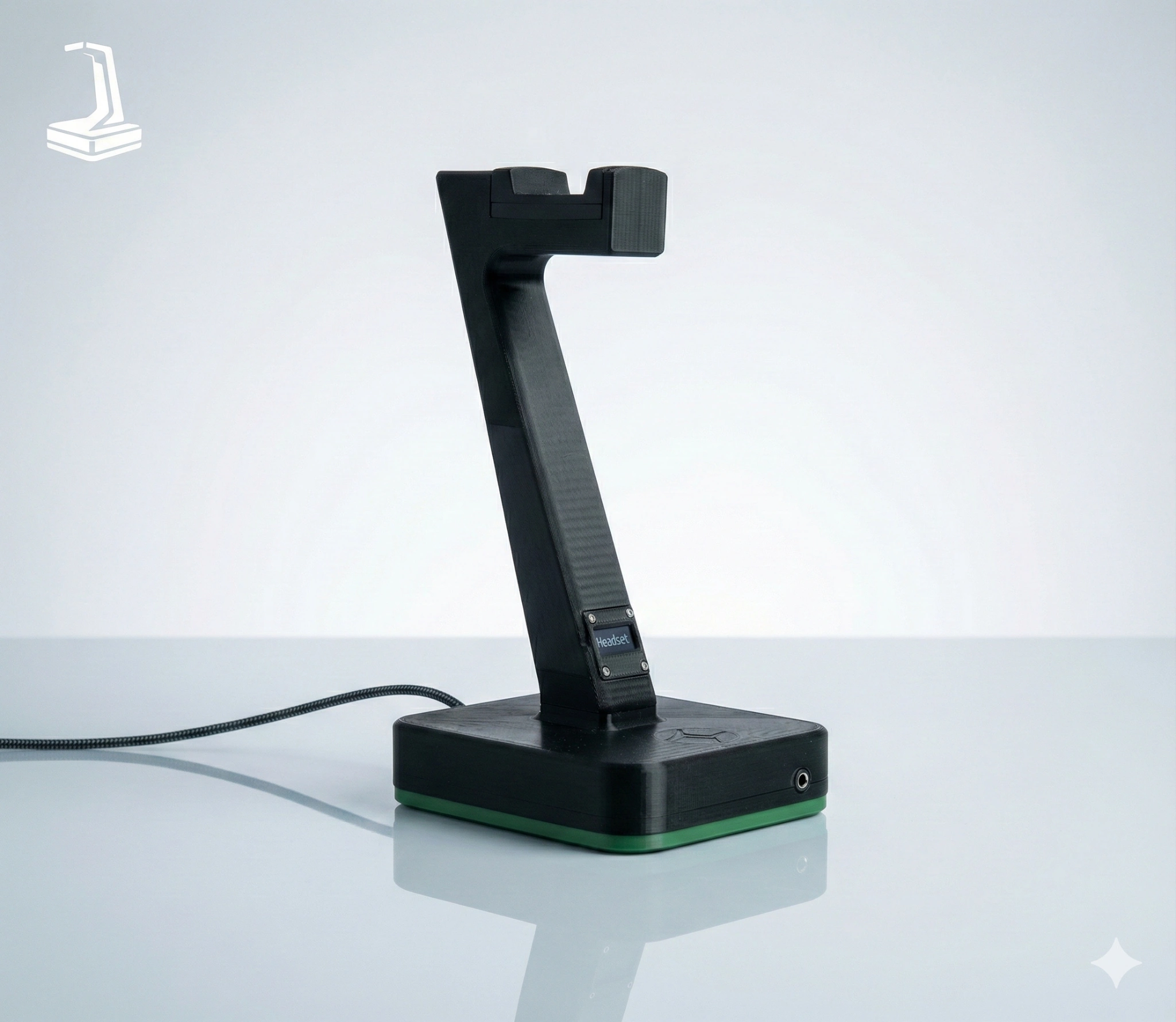 SmrtStand prototype with green accent lighting